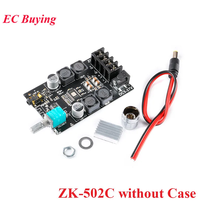 ZK-502C HIFI Stereo Bluetooth-compatible 5.0 TPA3116 Digital Power Audio Amplifier board TPA3116D2 50WX2 Stereo AMP Amplificador