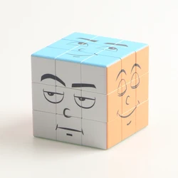 Magic Cube 3x3x3 Smiling face expression UV Fun Stress Relief Professional Smooth Speed Game Children's Puzzle Toys Gifts