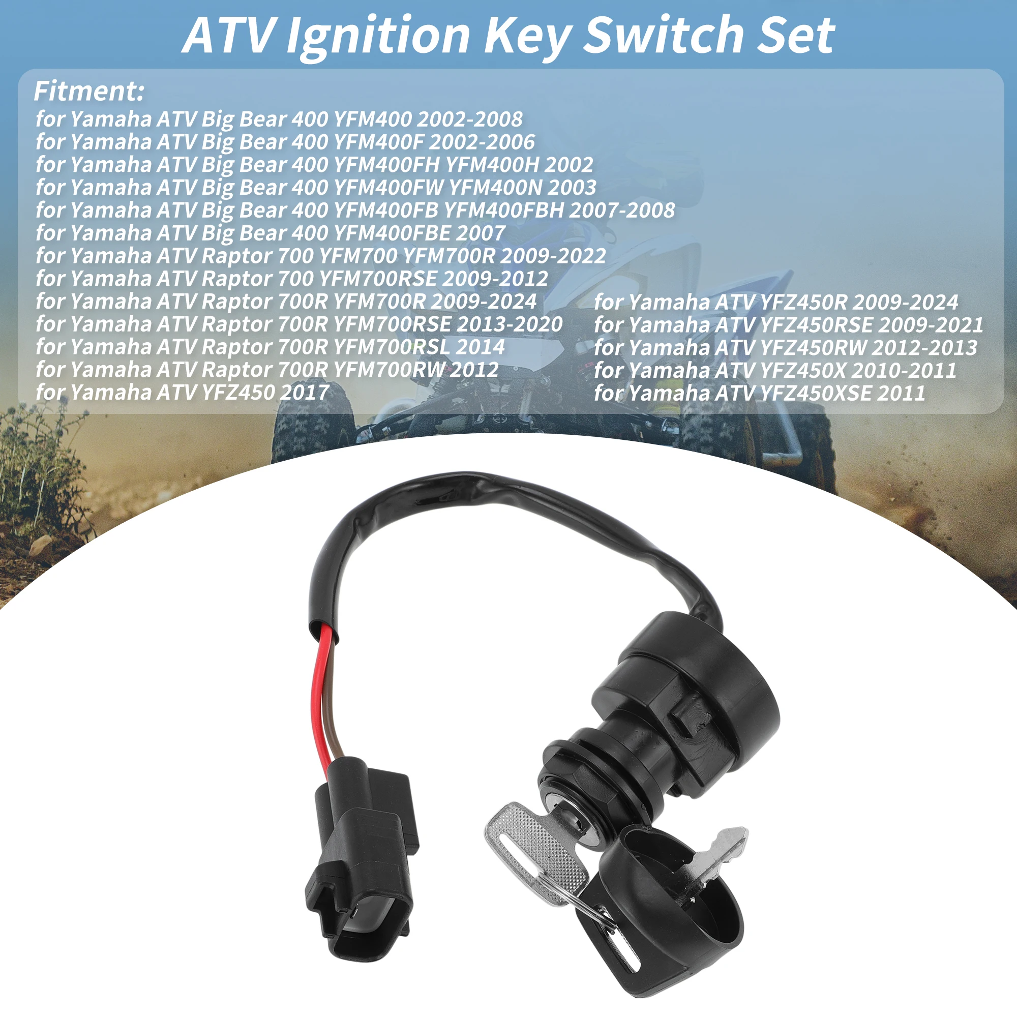 

Ключ зажигания UXCELL для Yamaha Raptor 700 700R YFZ450R 2009-2024 No 4SH825100000