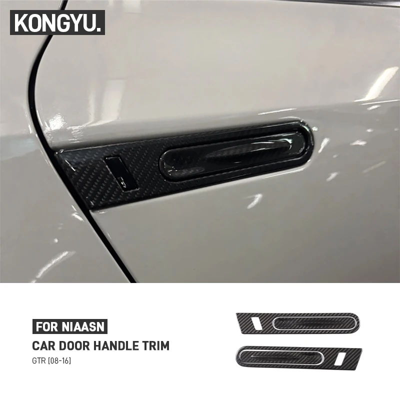 

For Nissan GTR R35 2008-2016 Real Dry Carbon Fiber Car Door Handle Trim Cover Decorative Sticker External Accessories
