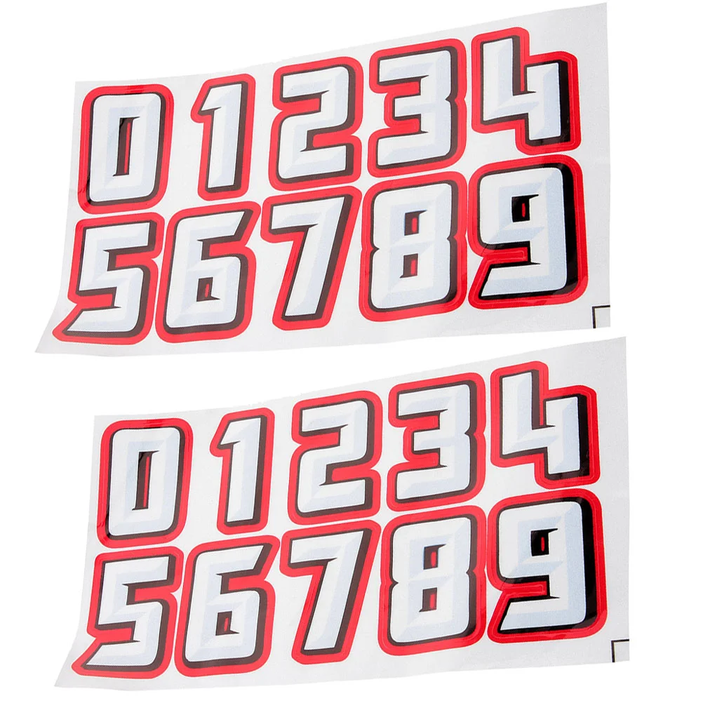 2 Sets Number Sticker Hockey Stickers Football for Posters Labels Hat Numbers Softball Decals Reflective Film