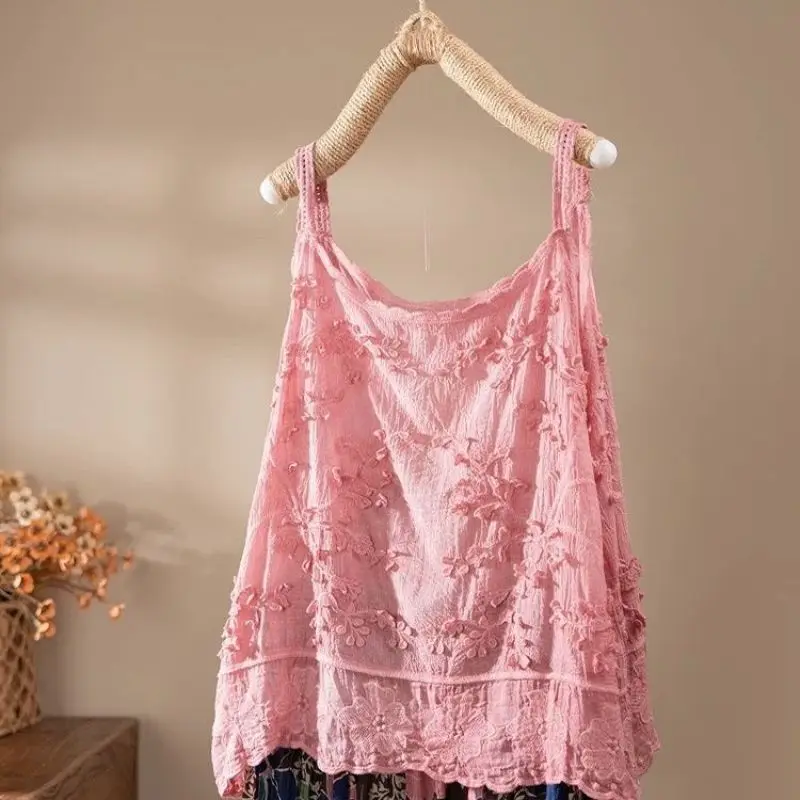 Women\'s Vest Embroidered Jacquard Tops