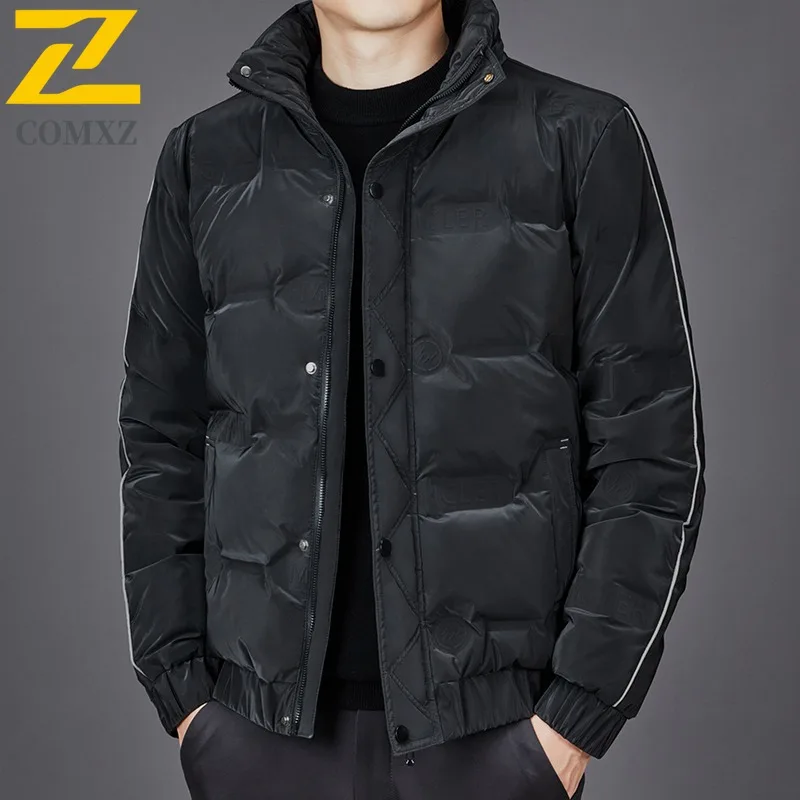 COMXZ Parker Coat Luxury Thick Warm Business Minimalist Commuting Winter Jacket Skiing Windproof Puffer Jacket Men's Clothing