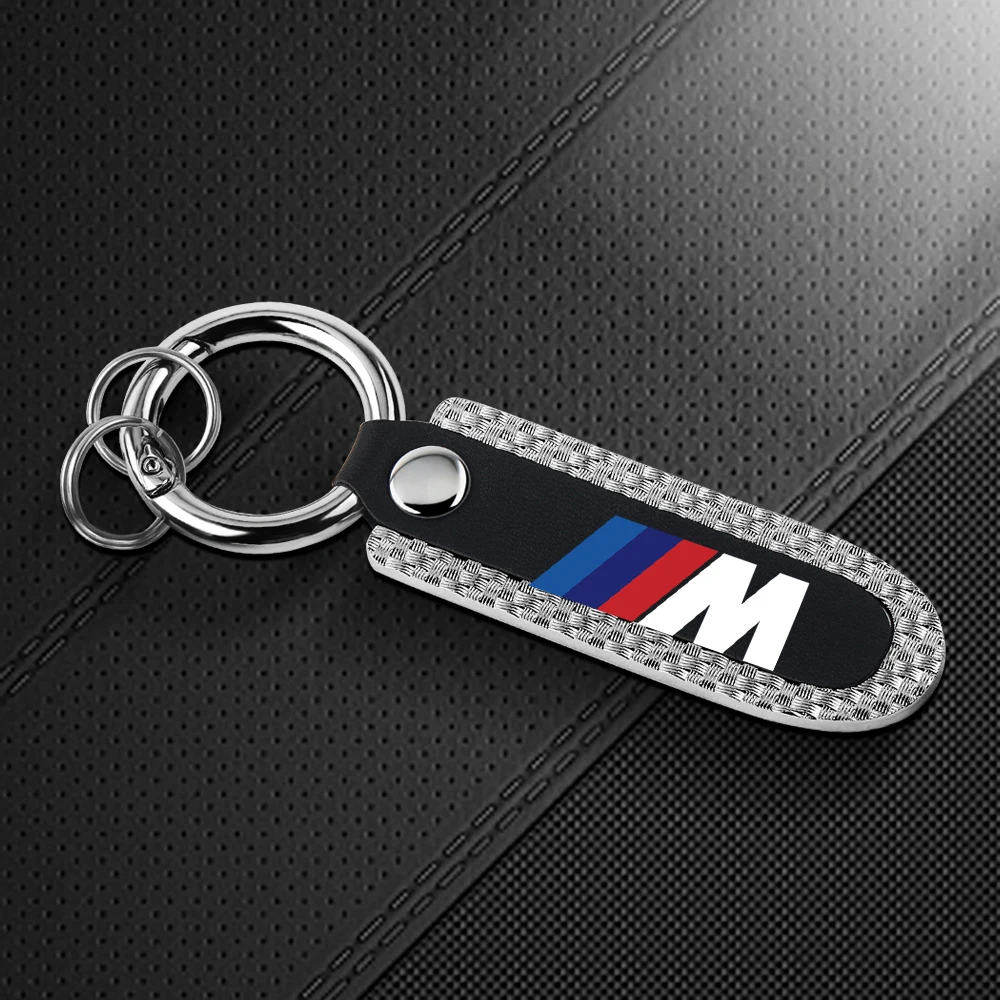 3D Metal PU Leather Car Key Ring Holder Keychain Pendant For BMW M Performance X4 X5 E46 E90 F20 E60 E39 F10 M1 M2 M3 M5 M6 E93