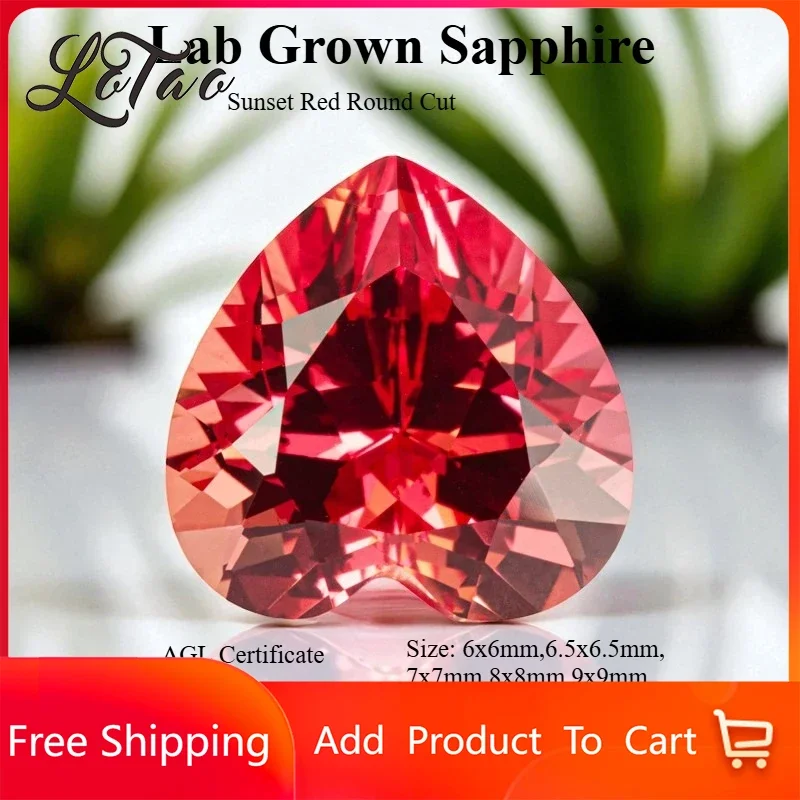 

AGL Certified Lab Grown Sapphire, Heart Cut Loose Stone, Various Colors Sizes Optional for DIY Handmade Jewelry Accessories