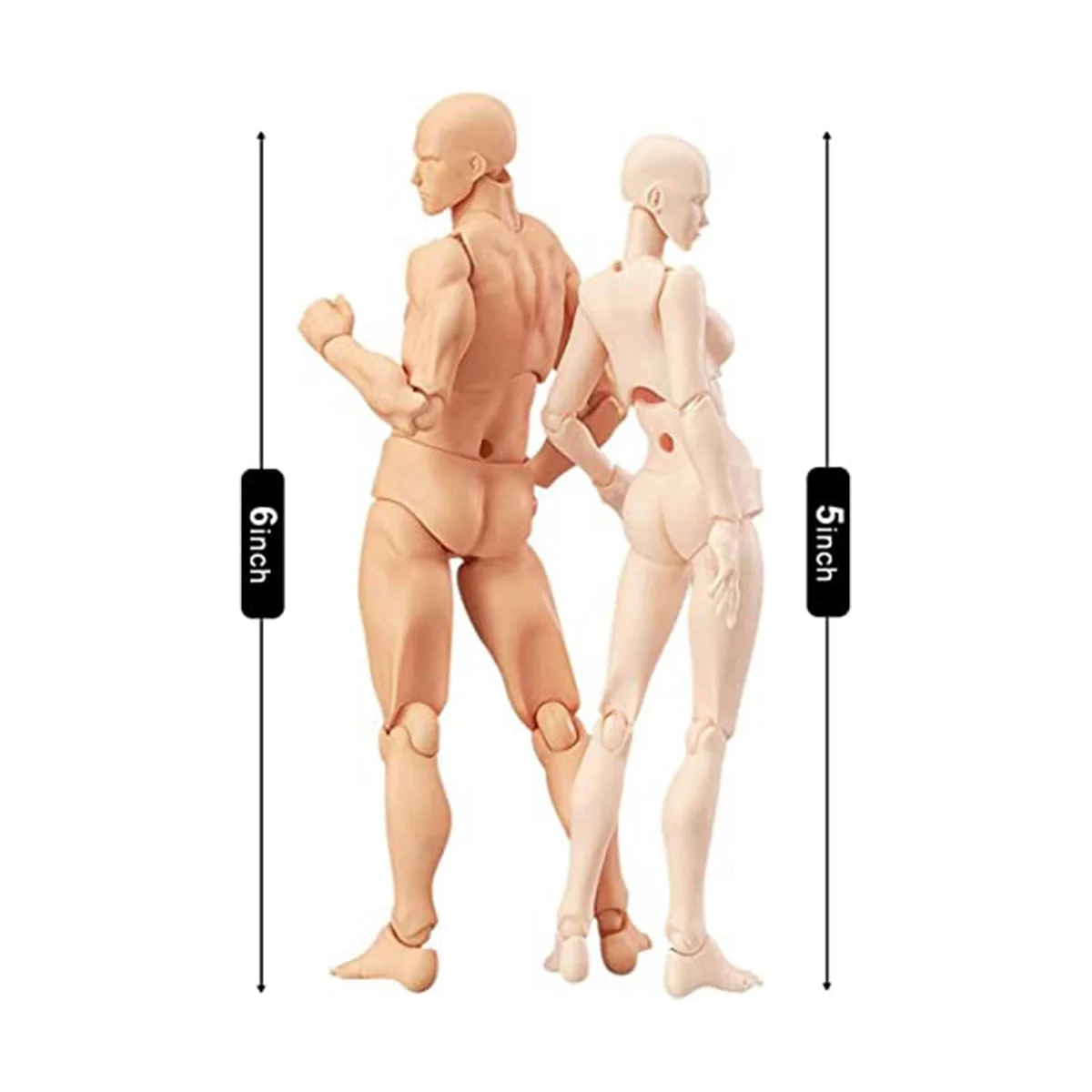 Mannequin ArtiBMO avec Figurines de Dessin pour Homme et Femme, Ensemble de Beurre Corporel, Mannequin d'Artiste, Tête de Cigarette, Document de Peau