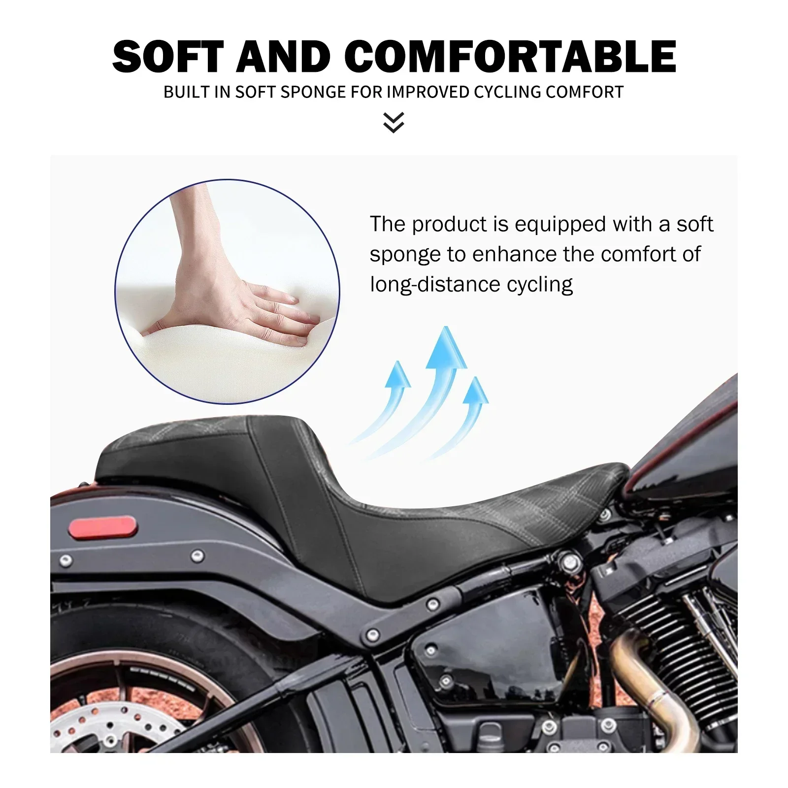 Moto Two Up Driver Anteriore Posteriore Cuscino del Sedile del Passeggero Per Harley Softail Sport Glide Low Rider FXLR FLSB FXLRS 2018-Up