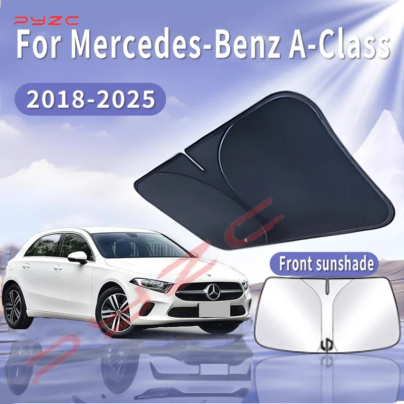 

Car Sun Visor For Mercedes-Benz A-Class W177 2018~2025 Front Windshield Sunshade Heat Insulation Summer Cooling Auto Accessories