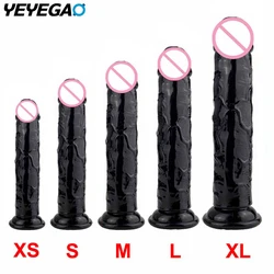 Dildo realista com ventosa forte para homens e mulheres, jogo sem mãos, brinquedo adulto sexy, feminino e casais, 16-25cm