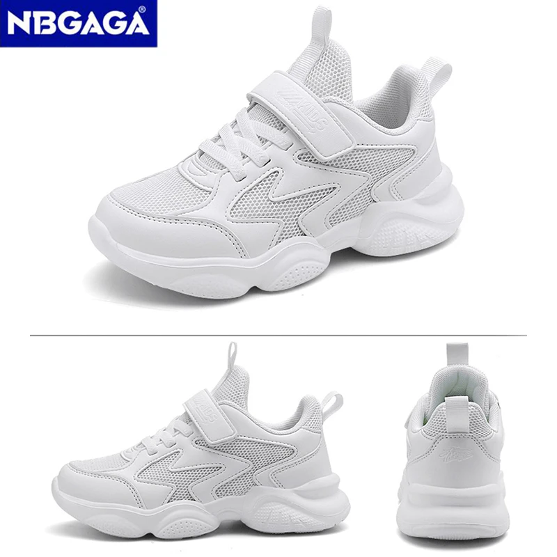 White Kids Shoes For Boys And Girls Fashion Children Comfortable Breathable Sneakers Non-slip School Casual Walking Footwear