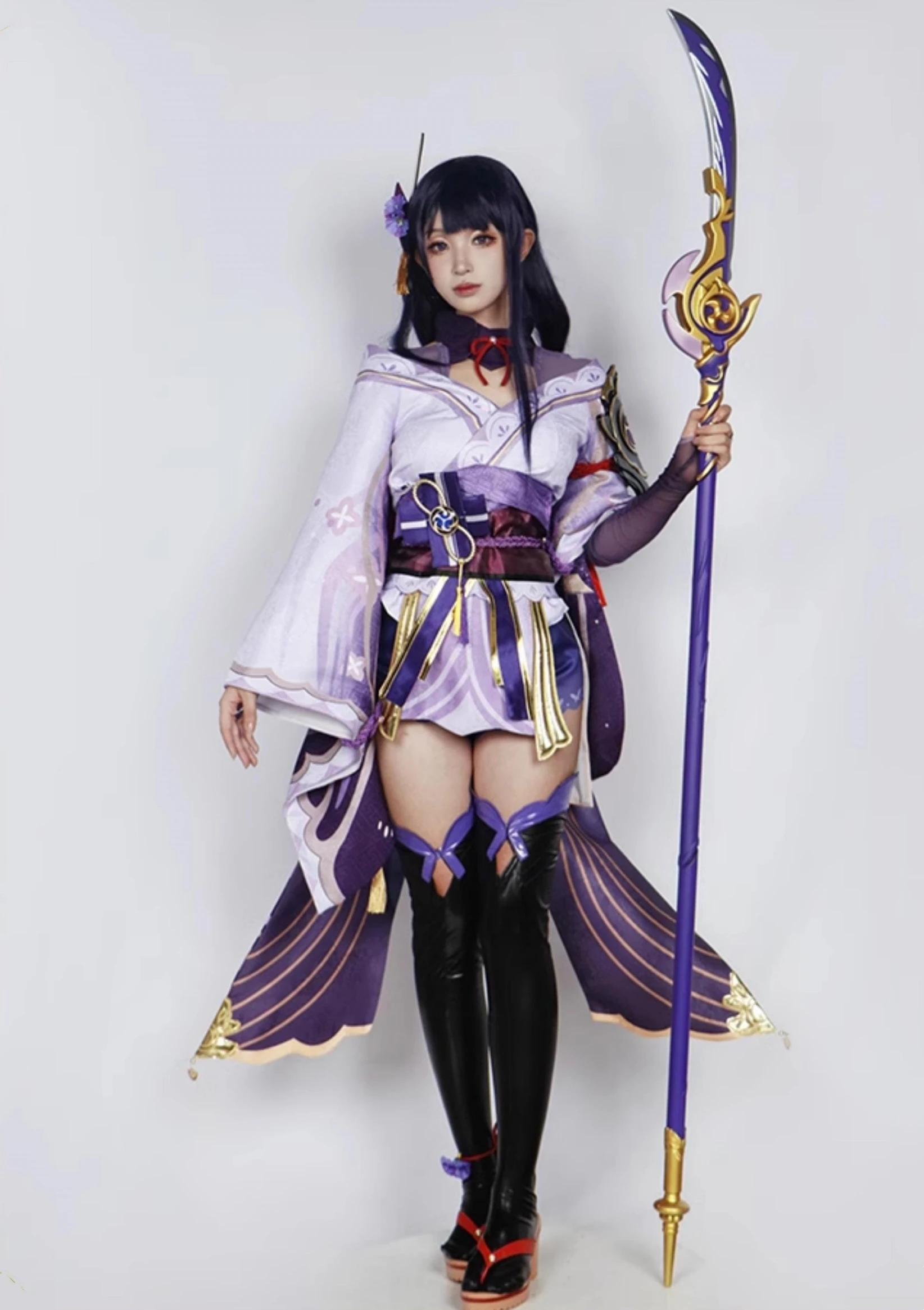 Genshin Impact Raiden Shogun Cosplay Costume Wig Uniform Full Set Game Suit Anime Halloween Carnival Party Clothes