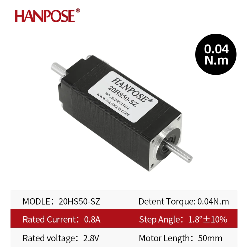 20HS50-SZ Mini Nema 8 Dual Axis Stepper Motor  0.8A 0.4N.M High Torque Series Motor for 3D Printer Monitoring Equipment