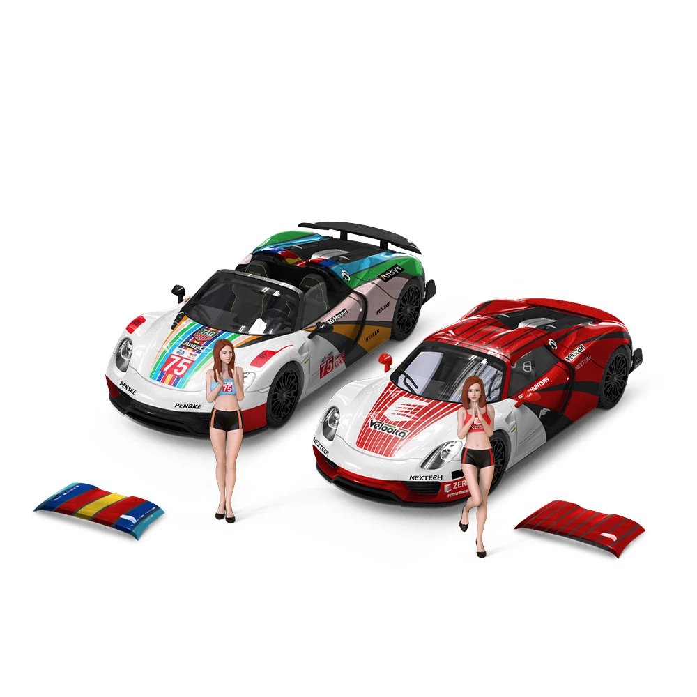 TIME MICRO 1:64  918 Color Le Mans/Red Le Mans simulation alloy car model for Collection & Display