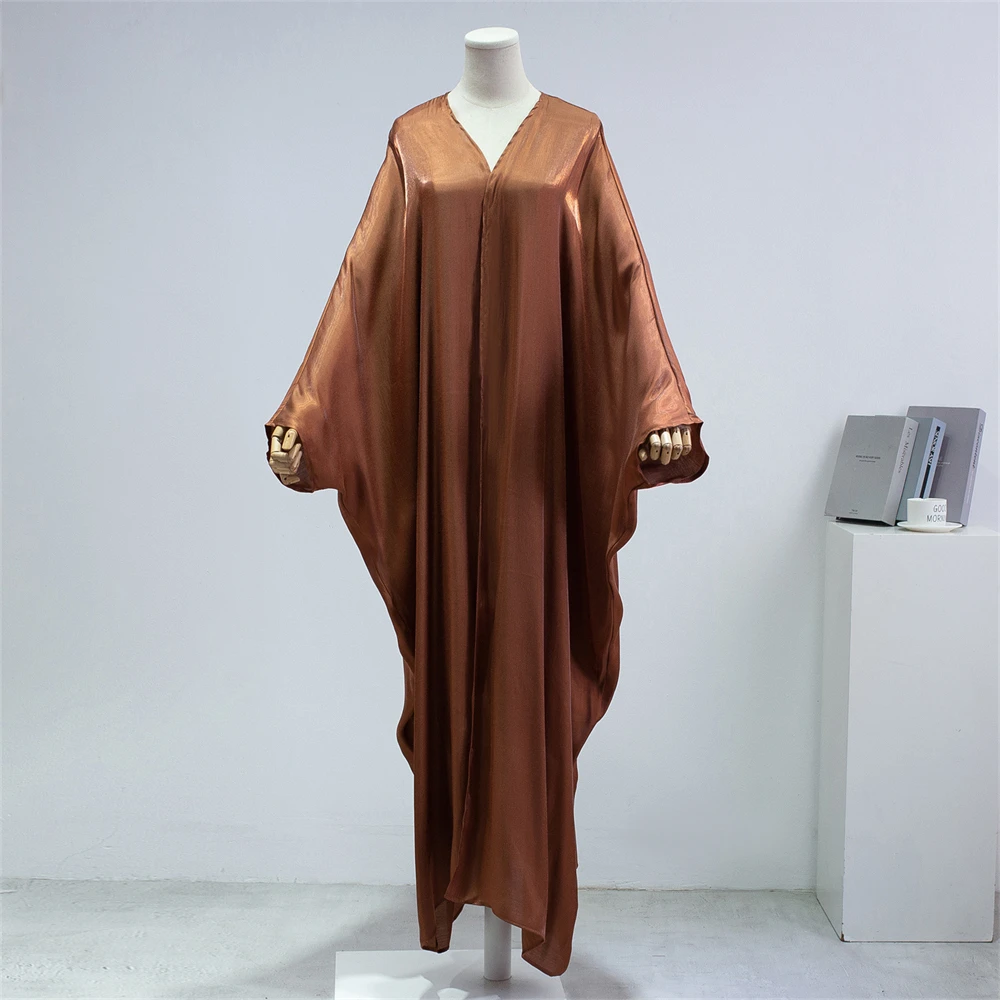 

Eid Mubarak Shiny Muslim Women Open Abaya Cardigan Maxi Dress Turkey Bat Sleeve Kimono Dubai Islamic Arab Robe Jalabiya Clothing