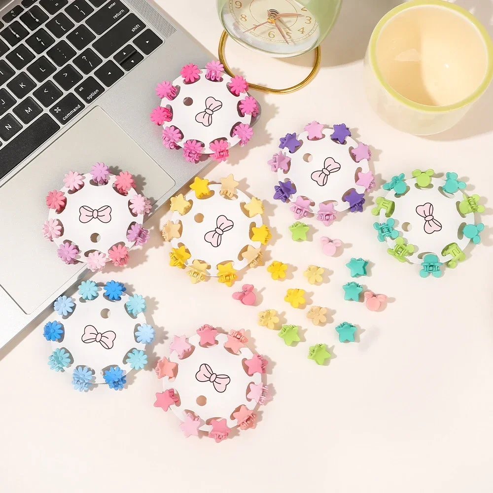 10pcs/set Small Cute Hair Claws Clips for Girls Baby Colorful Hairpin Cartoon Rabbit Flower Crown Star Hair Clips Accessories