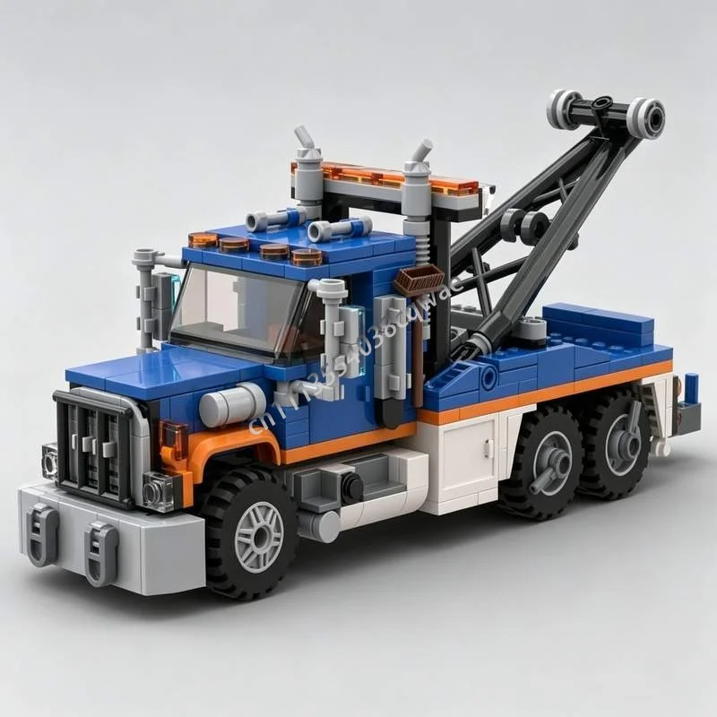 413 Parts Heavy Wrecker Tow Truck Rescue Vehicle Building Blocks Model Custom Puzzle DIY Assembly Educational Toy Popular Gifts