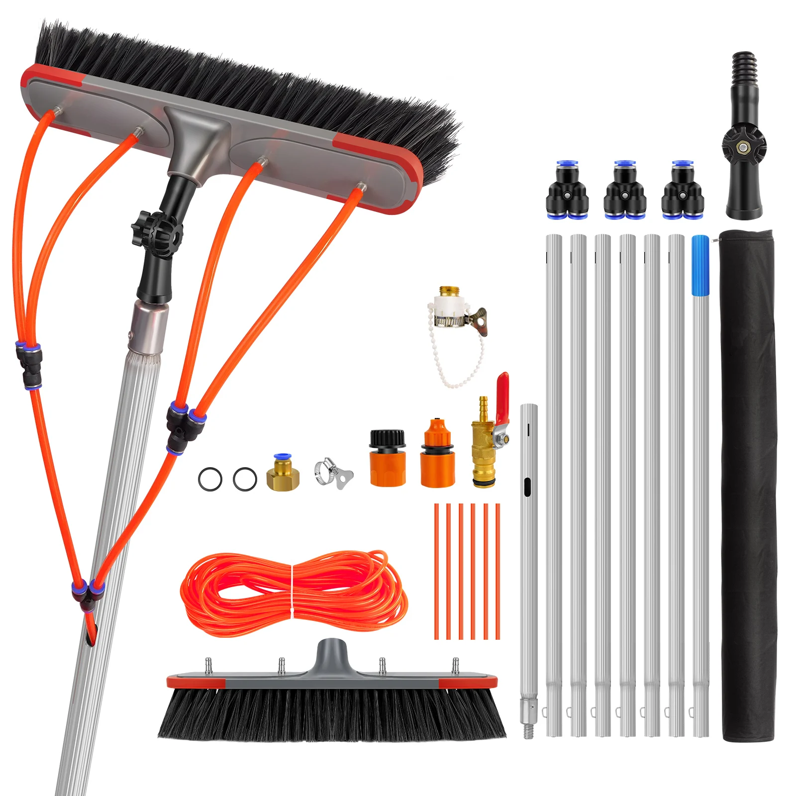 Telescopic cleaning pole extension sections