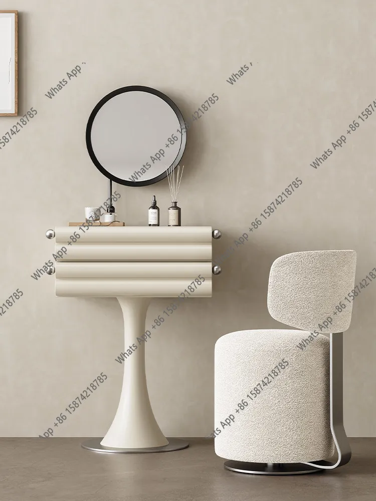 Df New Bedroom Bedside Table Cream Style Dresser Integrated Makeup Mirror Mini Small Apartment Household Dressing Table