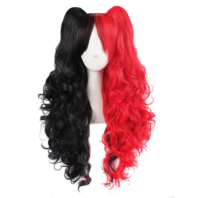 Double ponytail tiger mouth clip wig long curly ponytail grab clip colorful versatile COS  women's full head set