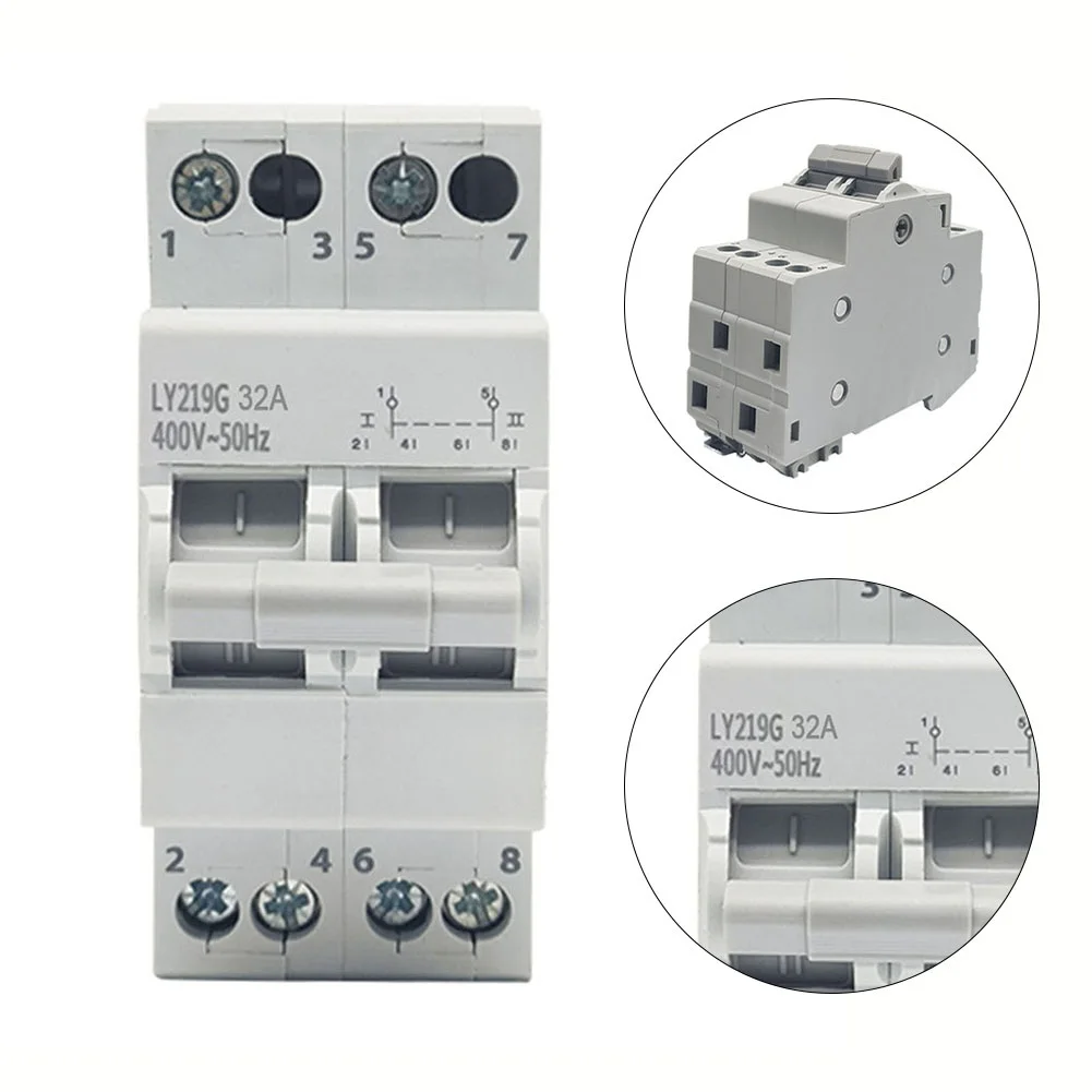 

Manual Transfer Switch 2P 32A AC400V Safe Dual Power Connector for Residential and Generator Use with Flame Retardant Housing