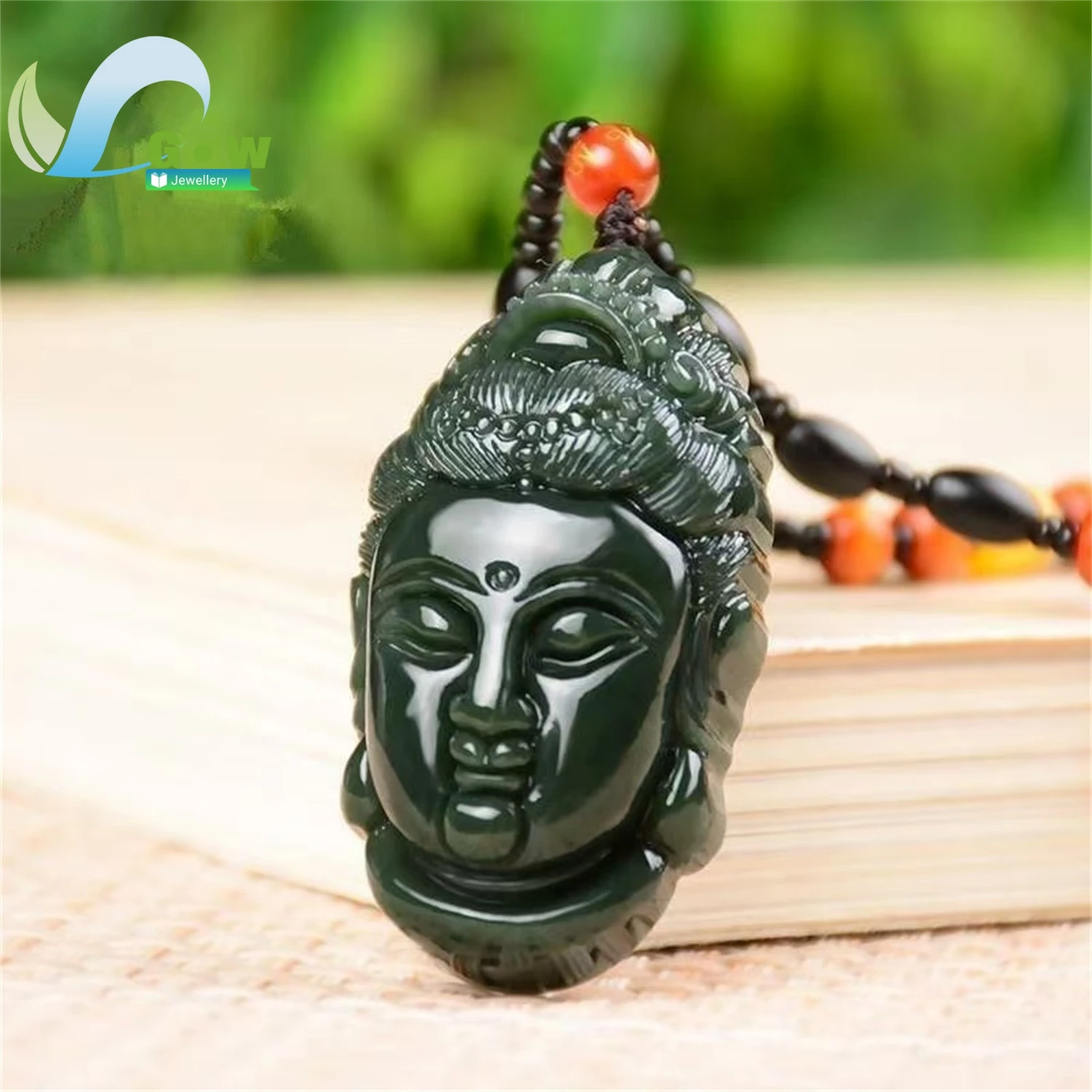 Natural Hetian Jade Laughing Buddha Wealth Pendant Green Jade Money Buddha Hanging Ornament Unisex Ethnic Style Jewelry Gift