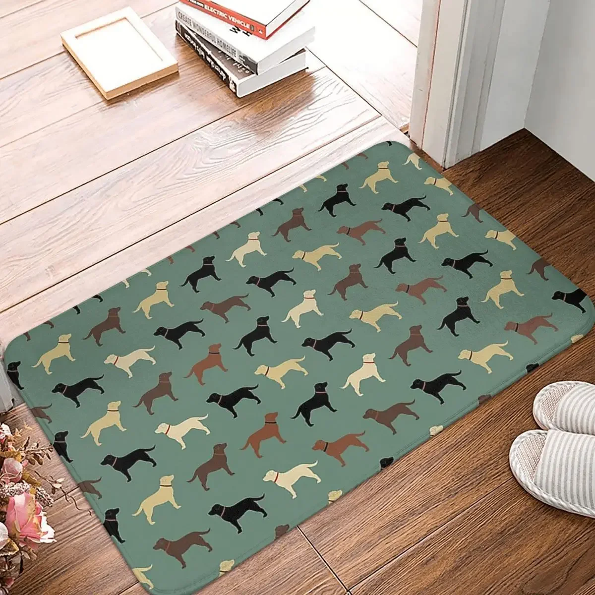 

Labrador Retriever Dog Silhouettes Pattern Doormat Rug Carpet Mat Footpad Anti-slip Front Room Corridor Kitchen Bedroom Balcony