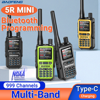 2PCS BAOFENG UV-5R Mini Walkie Talkie Full Band Bluetooth Programming Wireless Copy Frequency 2 PTT AM FM Type-C Two Way Radio