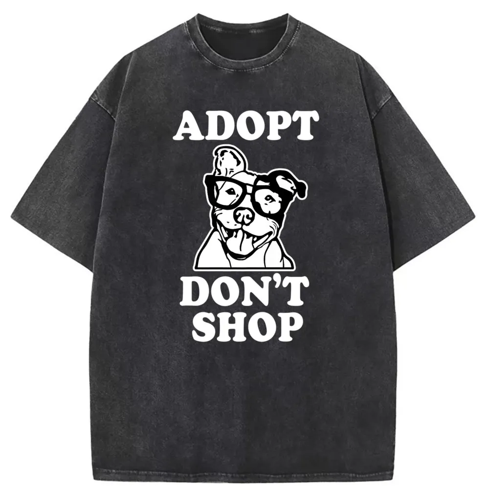 

Adopt Dont Shop Pitbull T Shirt Retro Rescue Men Sweatshirts Long Sleeve Printed Clothes Funny Tshirt Dog