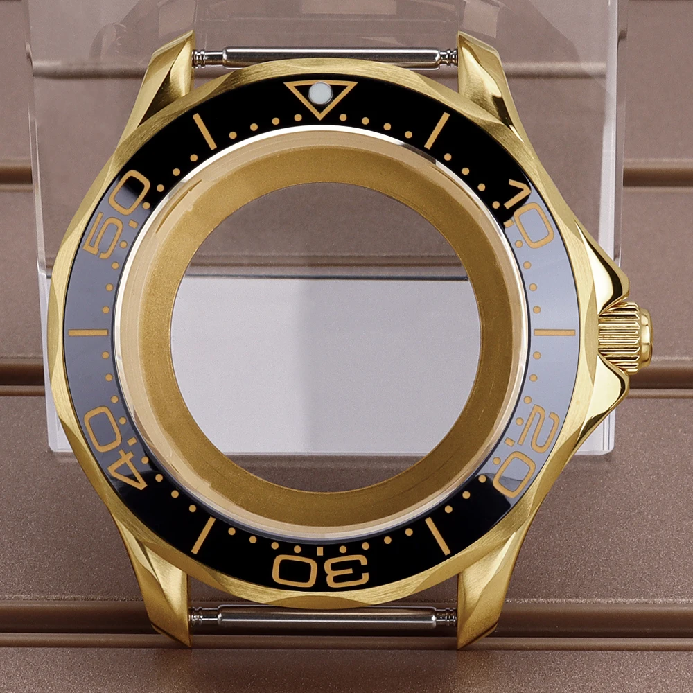 NH35 41 مللي متر ساعة حافظة الياقوت الزجاج ل NH35 NH36 NH38 NH72 حركة 31 مللي متر الهاتفي الفضة/أسود/فضي الذهب/الذهب وزارة الدفاع ساماستر 300