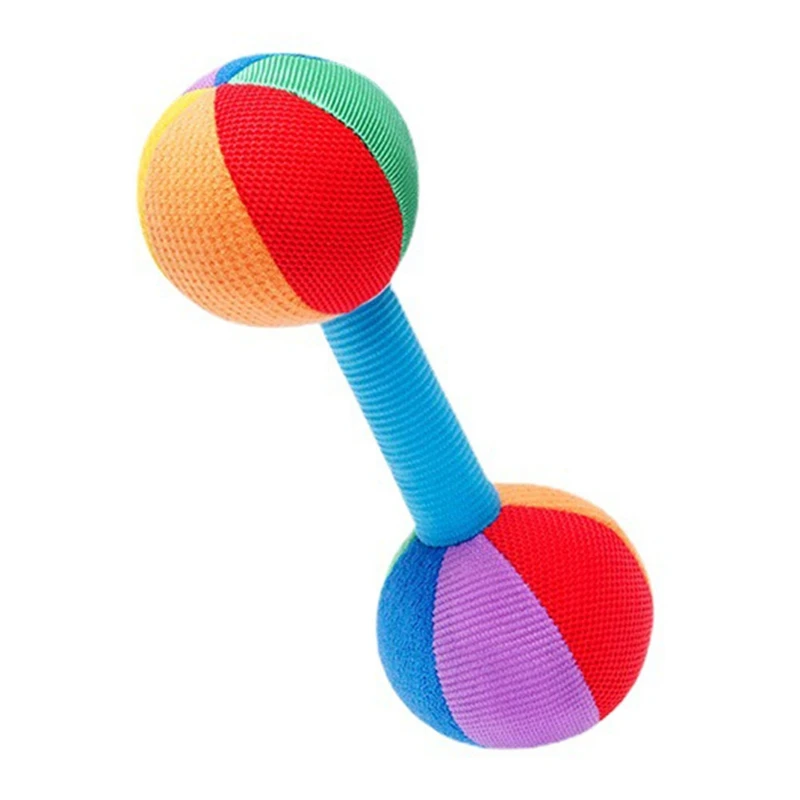 2PCS Grasp Training Dumbbell 0-1 Year Old Baby Auditory Perception Training Chewable Sand Hammer Rattle Toy