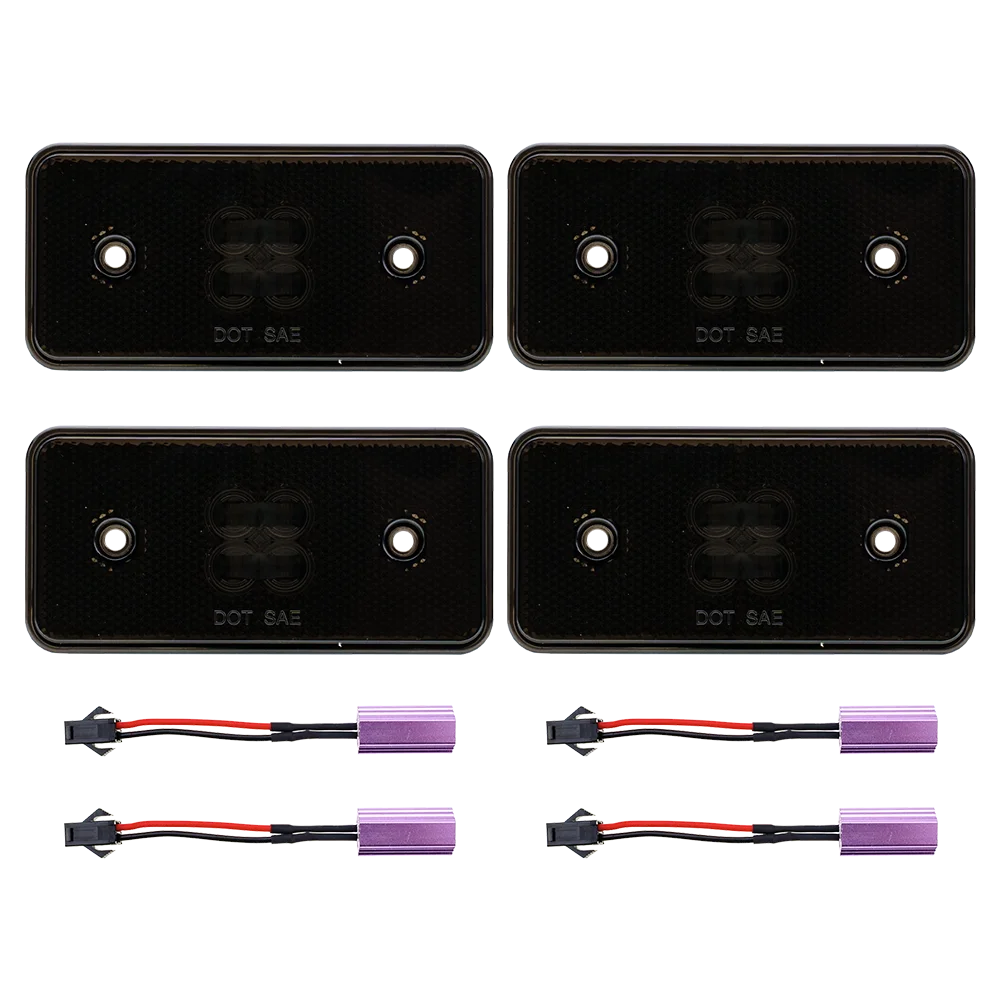 4x Smoked LED Front&Rear Amber Red Side Marker Lights For 2015 2016 2017 2018 Benz W463 G-Class G550 G63 G65 AMG OEM 0009064804