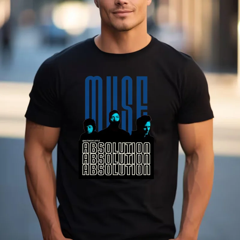 MUSE Absolution Band Portrait Graphic Unisex Cotton T Shirt Alternative Rock Print Casual  Streetwear Tops For Men Women