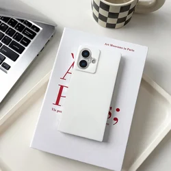 High-end White Glossy Square IMD Phone Case For iPhone17Pro 16Pro 15,14Pro,12Promax Full Soft TPU Cover Body Shell Protection