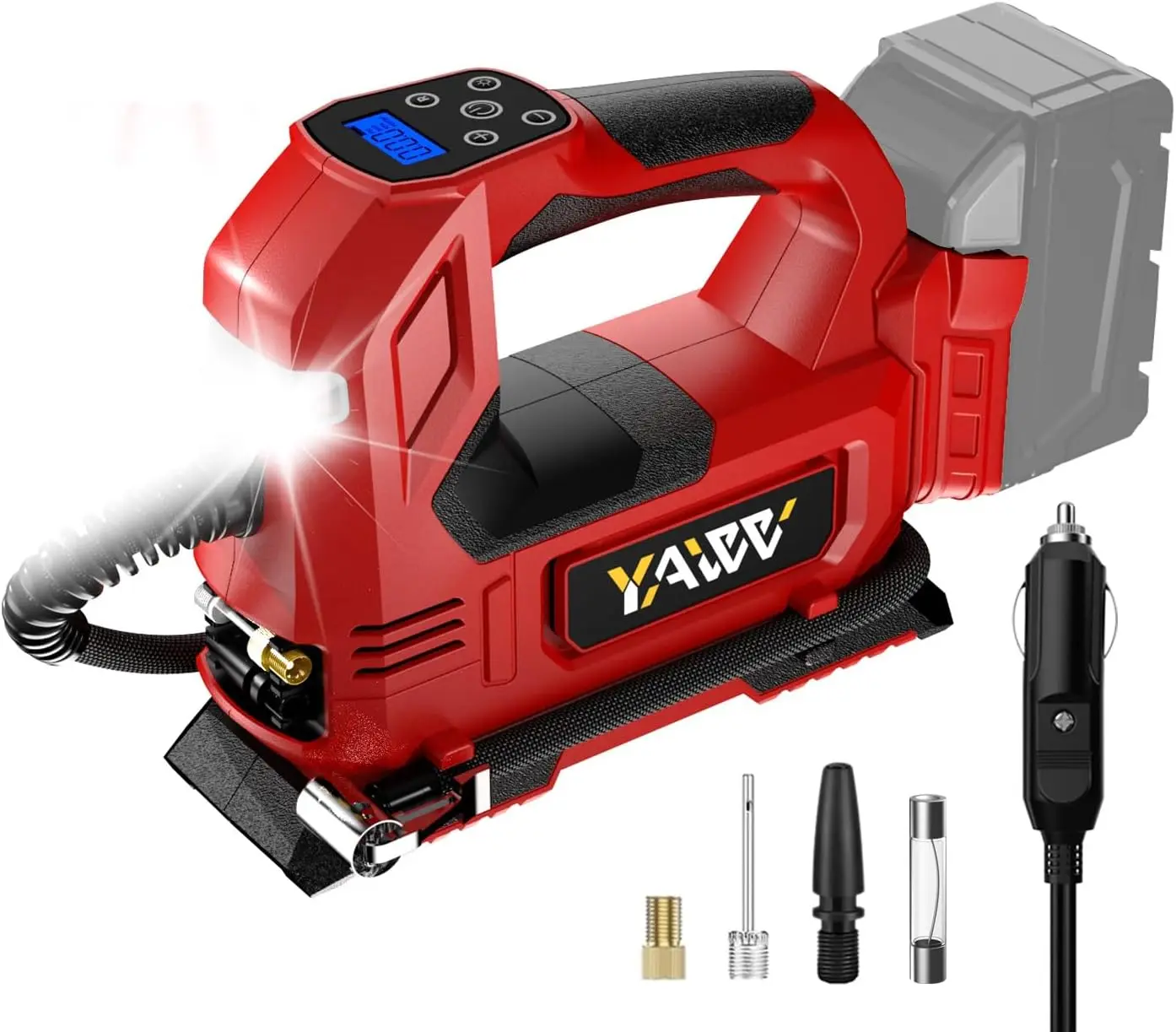 

Cordless Tire Inflator Air Compressor for Milwaukee/Dewalt/Makita, 160PSI Portable Air Pump Digital for Cars Motorcycles Balls