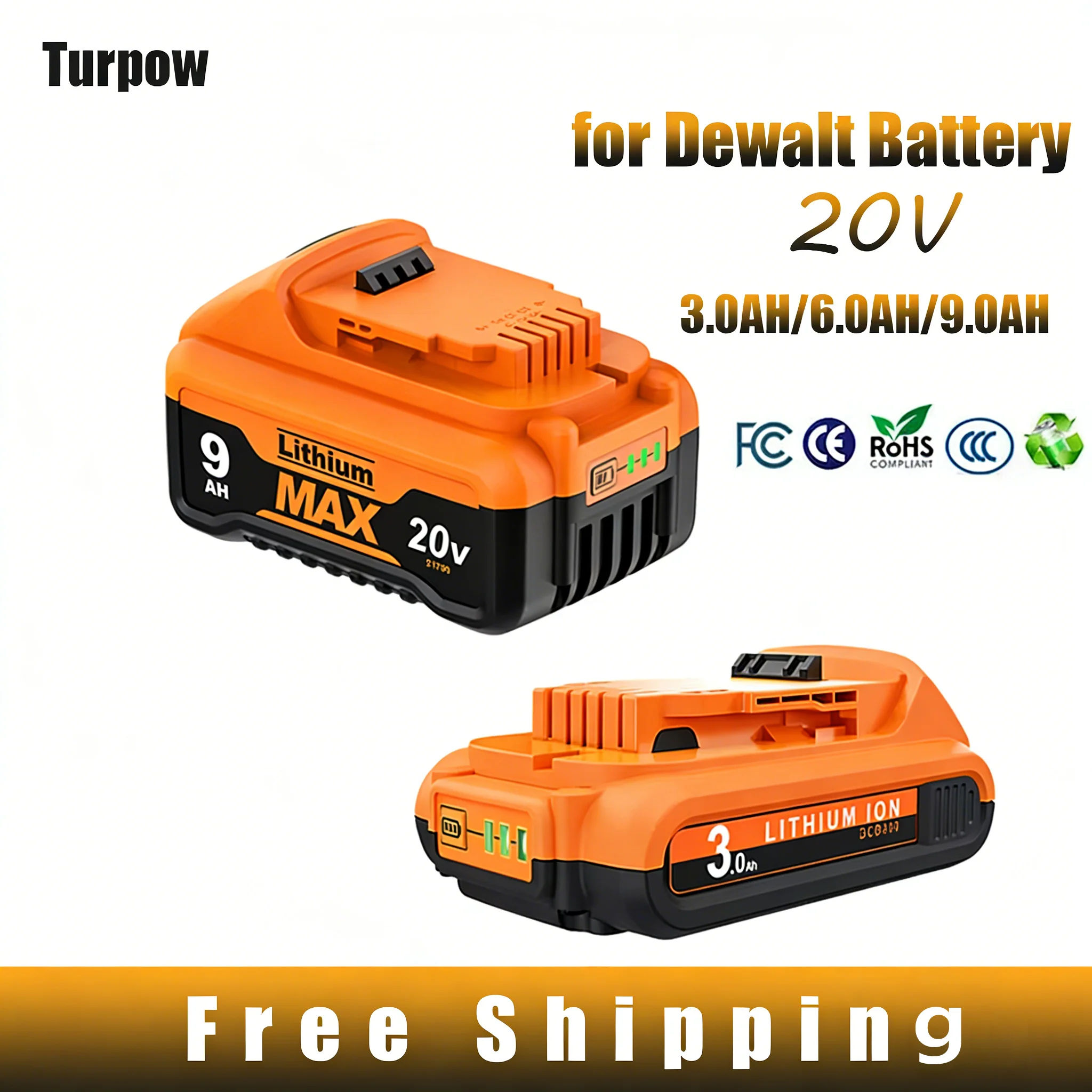 Аккумулятор для Dewalt 20 В, 9000 мАч для Dewalt DCB200 21700, литий-ионная аккумуляторная батарея для Dewalt DCB200 DCB115 DCB101