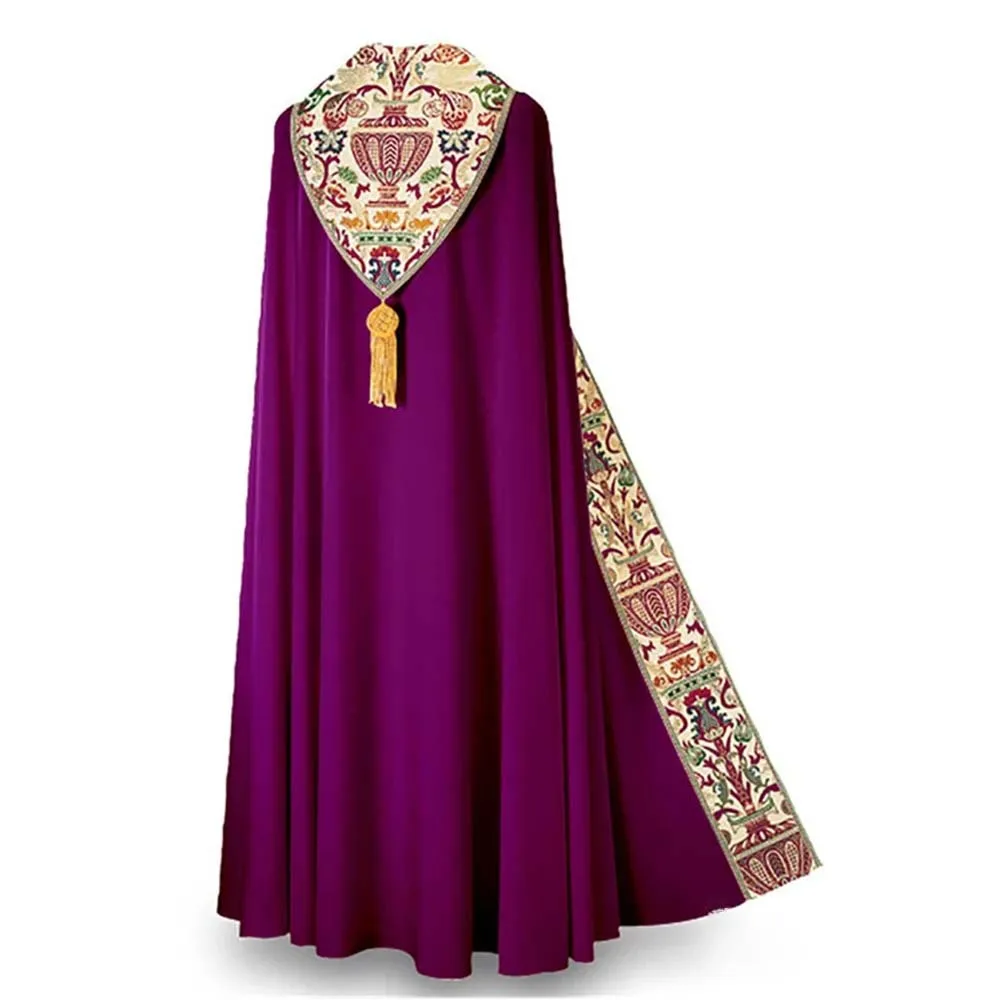 

Medieval Fringed Cape, Halloween Priest Robe Magician Cape Retro Stage Costume Cosplay Cosplay Costume