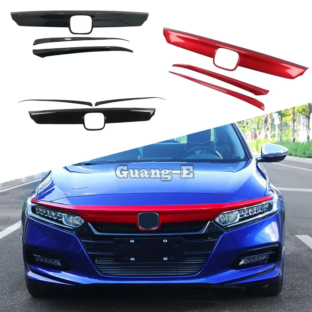 

For Honda Accord 10th 2018 2019 2020 2021 2022 2023 Car Bumper Engine ABS Plastic Trim Front Grid Grill Grille Frame Edge 3PCs