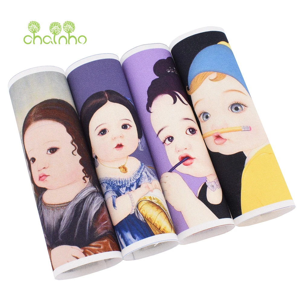 El boyalı pamuk kanvas kumaş, çocukluğun masumiyeti, DIY dikiş kapitone çanta çanta kitap kapağı ev dekorasyon malzemesi, 15x15cm