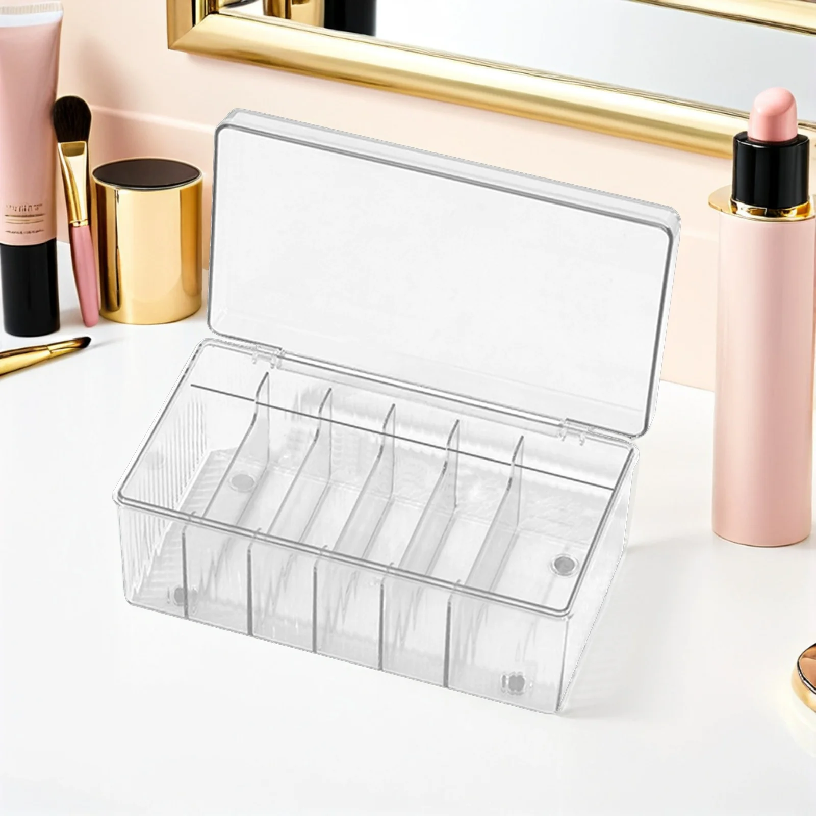 Fashionable False Eyelash Tools Holder Compact Storage Box for Lash Extension Accessories Desktop Organizer Case