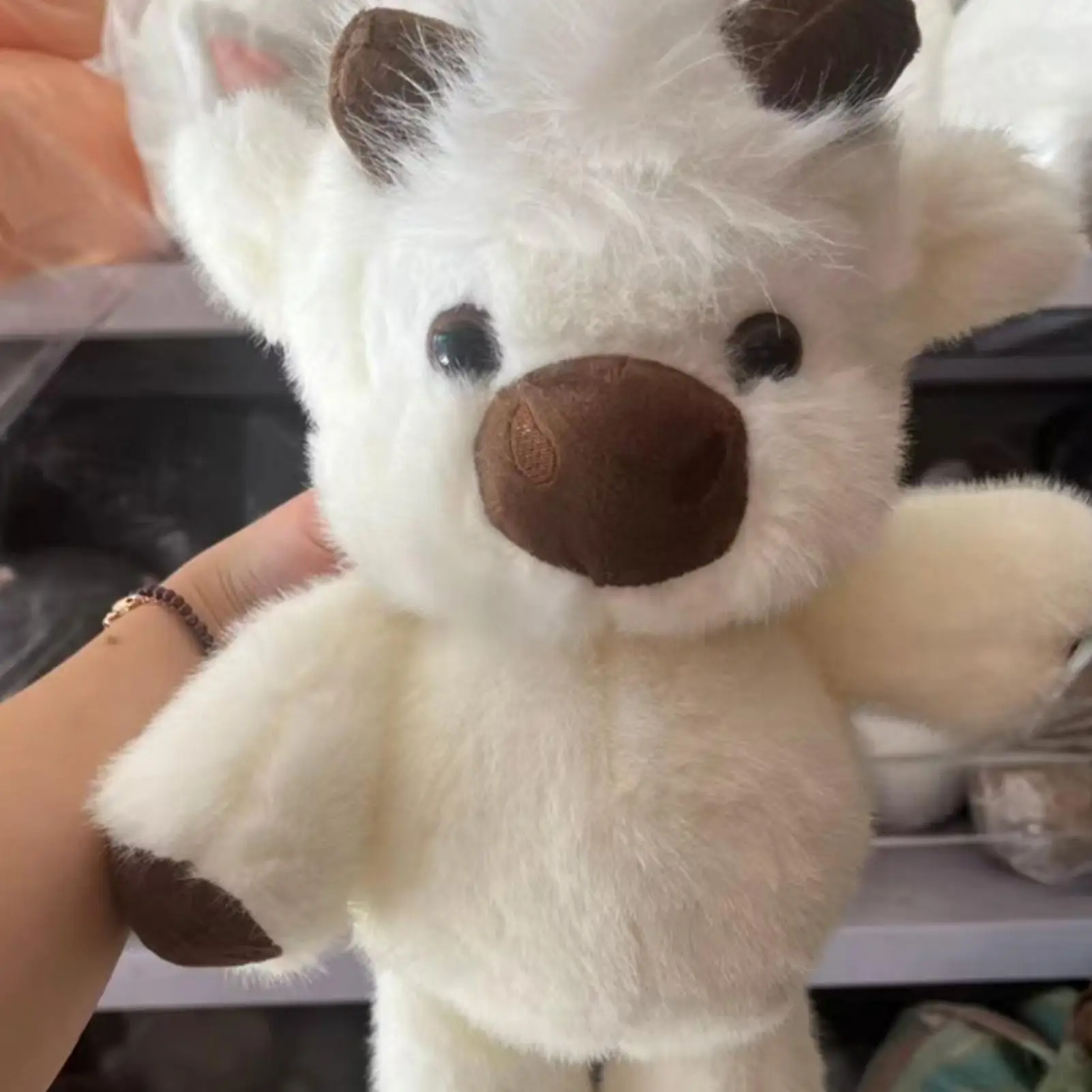 Dessin animé mignon vache en peluche jouet doux Animal bétail en peluche Kawaii pour les filles coton Animal en peluche poupée rempli décoration de la maison