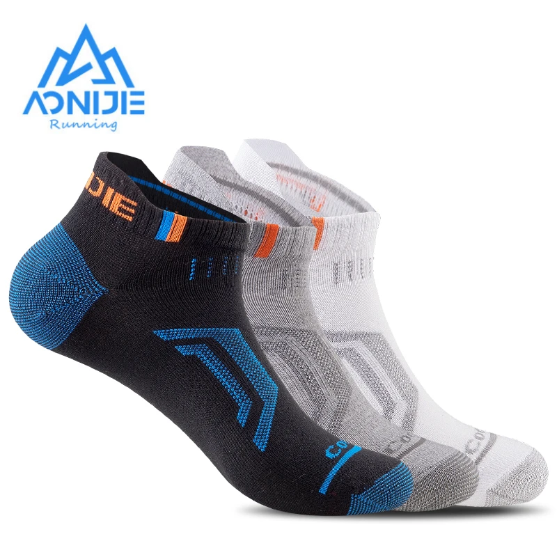 AONIJIE – chaussettes de Compression à séchage rapide, 3 paires, respirantes pour Marathon en plein air, Camping, randonnée, piste de course E4101