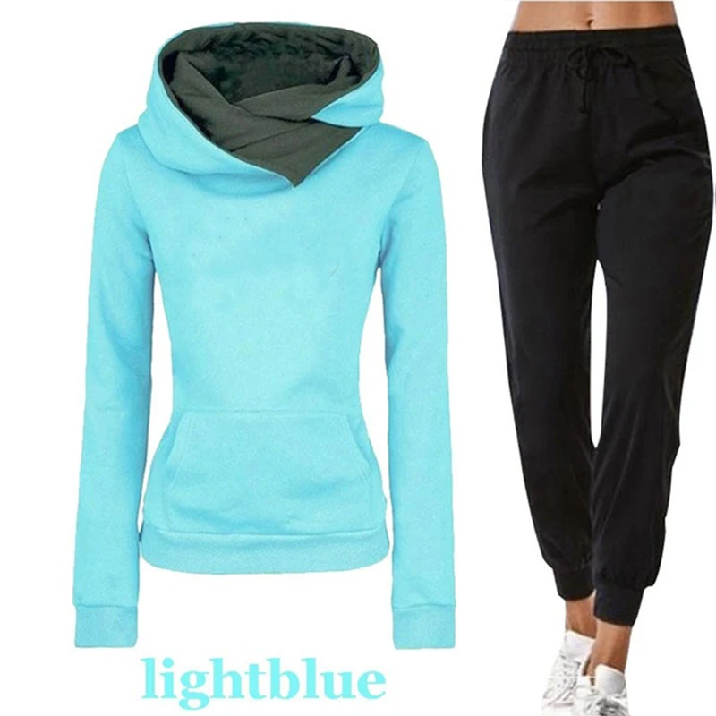 2023 Fashion Women's Slim Fit Hooded Sportswear Jogging Set Women's Hooded Sportswear Set Hooded+Pants Two Piece Set