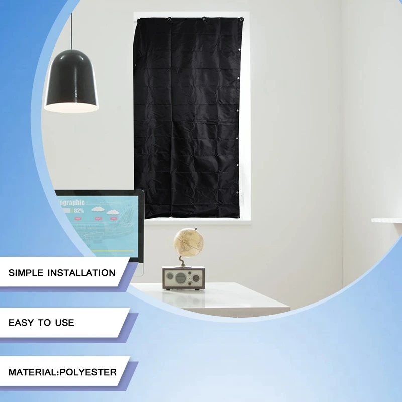 2Pcs Temporary Blackout Blinds Curtain For Window Adjustable Suckers Sunlight Blocking Blinds Thermal Insulated Curtains