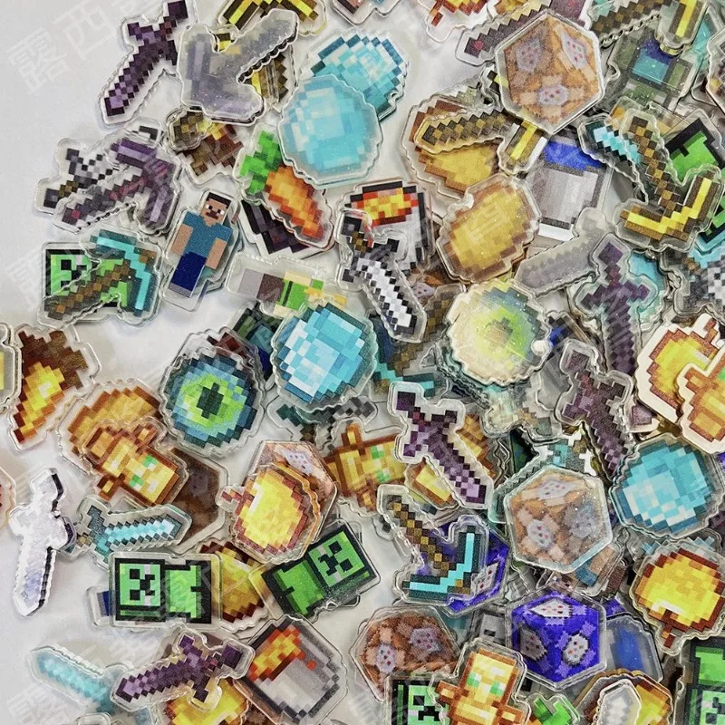 50/100 قطعة Minecraft الاكريليك التصحيح DIY بها بنفسك اكسسوارات لعبة البضائع الحالات الهاتف الغيتار DIY بها بنفسك الزينة بالجملة الاطفال الهدايا اللعب