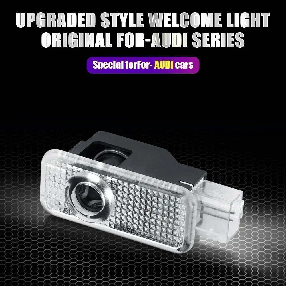 For Audi Sport RS A3 A4 B8 8P 8V A6L C7 C6 C5 A5 A8 Q3 Q5 Q7 B7 B6 B9 SLINE Quattro Car HD Door Welcome Light Led Projector Lamp