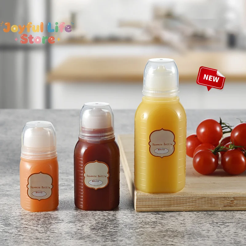 Hot  30/60/100ml Mini Squeeze Bottles Ketchup Condiment Sauce Bottle Honey Mustard Salad Dressing Sauce Bento Container Kitchen
