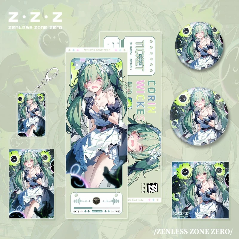 

Game Zenless Zone Zero Cosplay Corin Wickes Anime Goods Badges Keychain Postcard Laser Ticket Birthday Gifts Collection