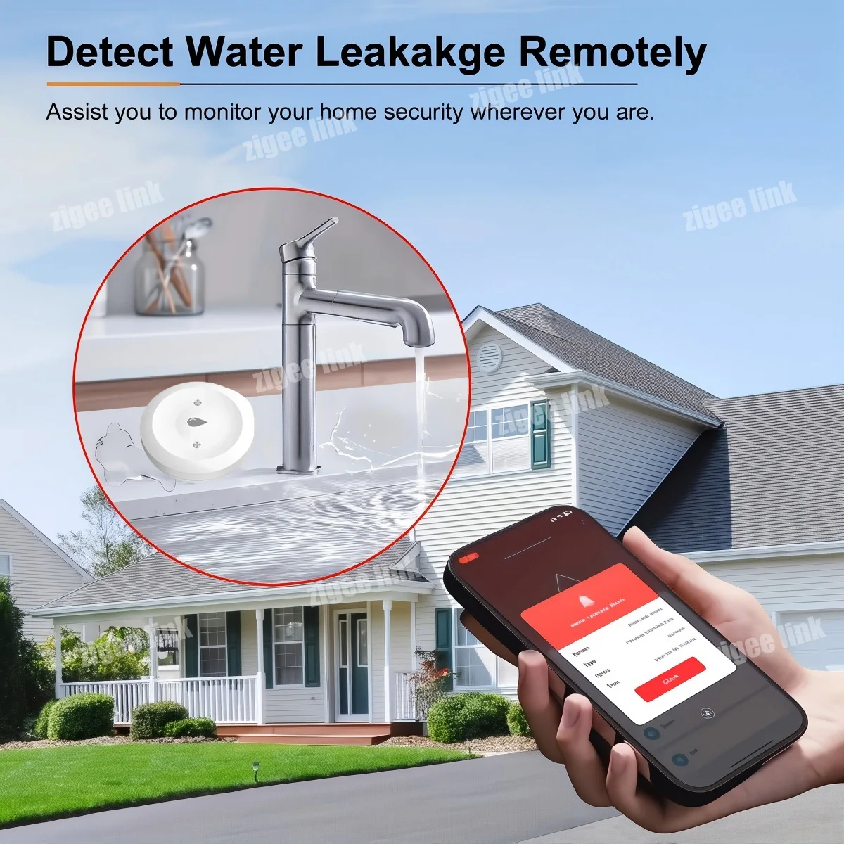 Zigbee 3.0 Watersensor Tuya Flood Lekdetector Alarm Waterlekkage Monitoring Smart Life Control Werk met Alexa