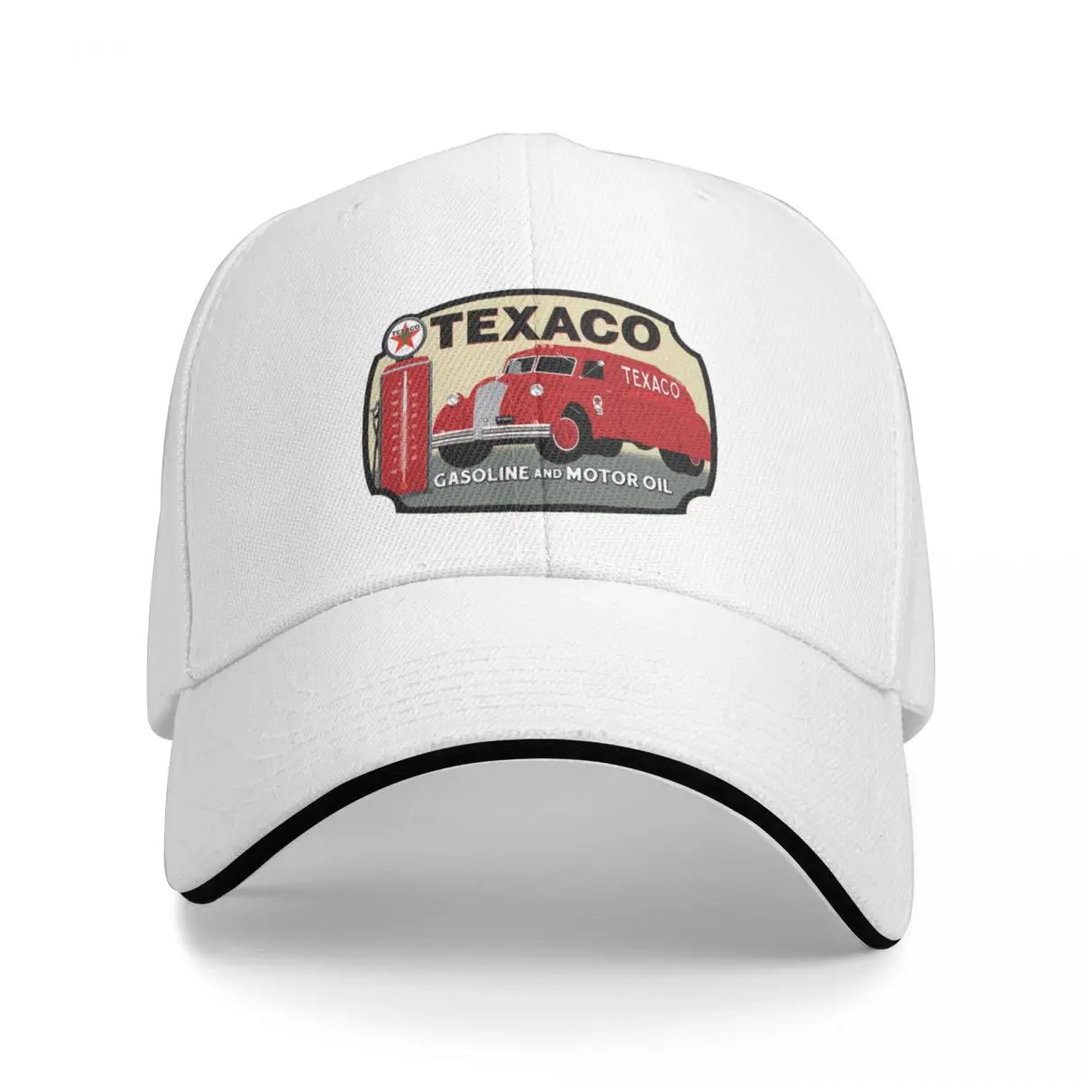 Black Texaco Letters Red Bus Printing Baseball Caps For Women Coquette Spring Summer Female Snapback Cap Sport Sunscreen Hats