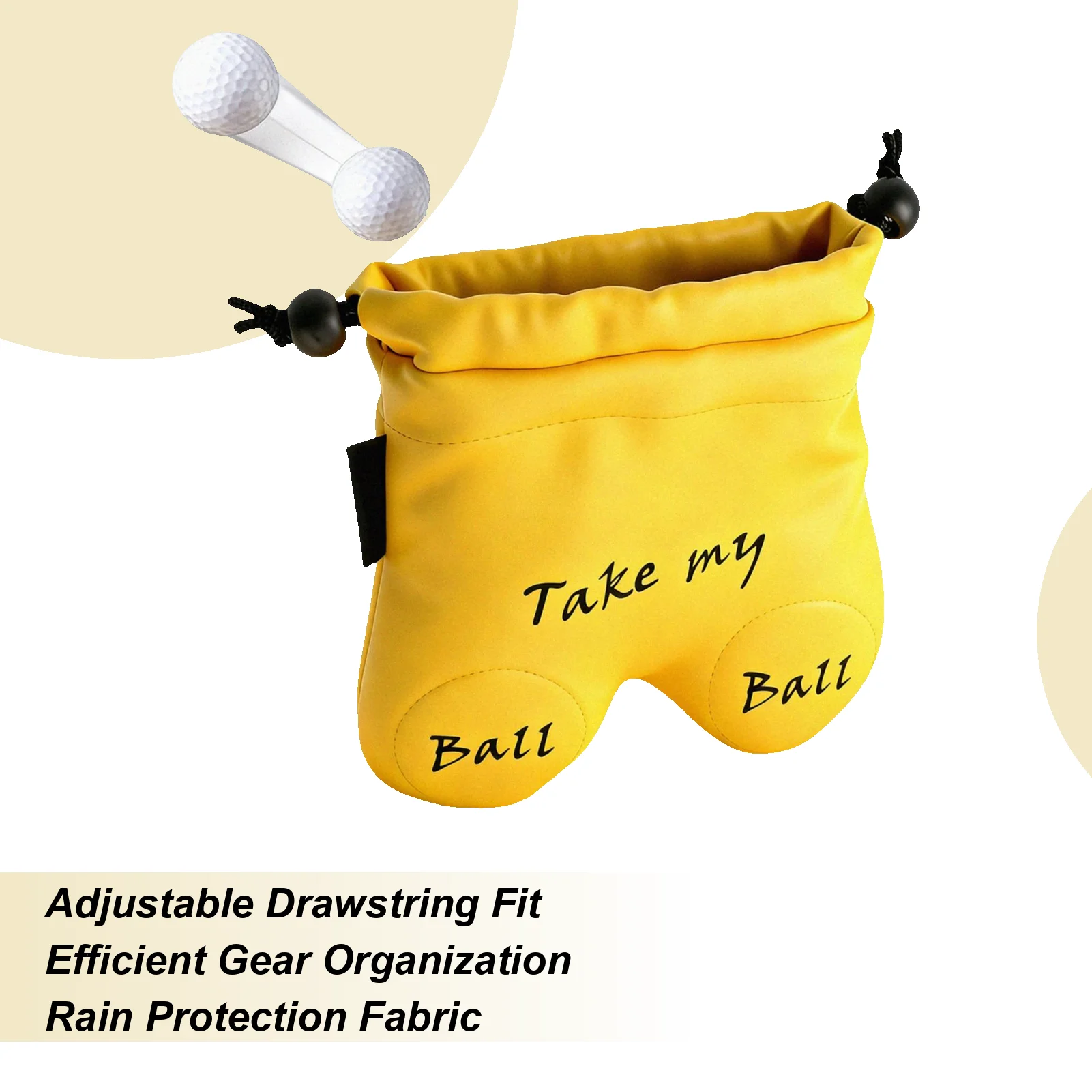

Golf Ball Pouch Waterproof Adjustable Drawstring Funny Large Organizer Golf Ball Bag Sack For Men Women Stocking Stuffers Dad